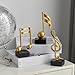 3 Pieces Gold Music Note Sculptures Home Decor for Shelf Decor Accents Resin Gold Music Note Statue Table Decorations for Living Room Office Coffee Table TV Stand
