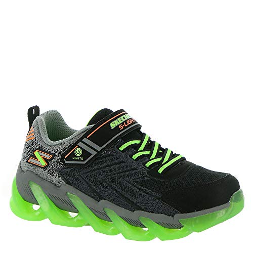 Skechers boys Mega-surge Sneaker, Black/Lime, 11 Little Kid US