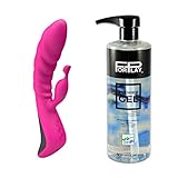 17-Function Triple Motor Come Hither Rabbit & 17 Oz Premium Waterbased Lubricant Forplay Premier