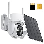 4G LTE Cellular Security Camera Wireless Outdoor, No WiFi Security Camera Outdoor Solar Powered, Outdoor Security Camera with SIM Card, 2K HD, PTZ 360° View, Smart PIR Motion Detection, 2 Way Talk