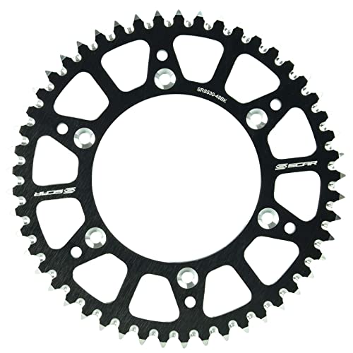 Couronne SCAR alu anti boue autonettoyante 50 dents noire pour cross et enduro KTM