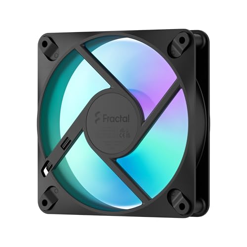 Image of Fractal Design - Dynamic 3 12 Reverse RGB Black 120 mm PWM Fan - ARGB Gen 2 Lighting - Reverse Blade Design - Daisy-Chainable Cable - Rifle Bearing