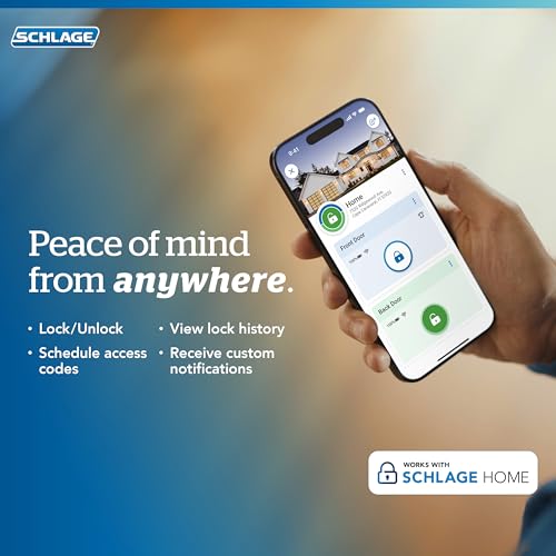 Image of Schlage Encode Plus Smart Wi-Fi Lock for Front Door, Keyless Entry Deadbolt, Unlock with Apple Watch, Built-in WiFi and App Control, Easy Install, Alexa & Apple HomeKit Compatible, Satin Nickel