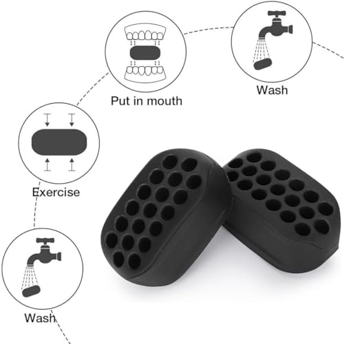 PLABBDPL Jaw Trainer, 6 Stück Jawline Exerciser und Kiefer Training, Kiefer Exerciser, Jawline Trainer Kiefer Exerciser Doppelkinn Trainers für Übungen Gesichtsmuskeln Männer Frauen, A