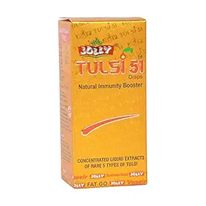 Jolly Tulsi 51 Drops Natural Immunity Booster (Light Gold, 30 ml)
