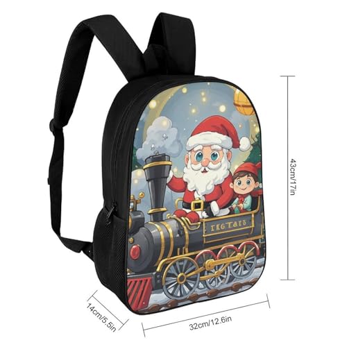 Christmas Train Backpack for Men Women, Heavy Duty Backpack Large Capacity, Durable Lightweight Travel Daypack2
