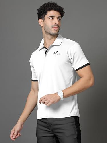 Image of Polo Neck Cotton Blend T-Shirt