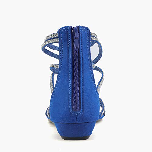 Image of DREAM PAIRS Women's Ankle Strap Flat Sandals Summer Dressy Strappy Gladiator Rhinestones Sandals