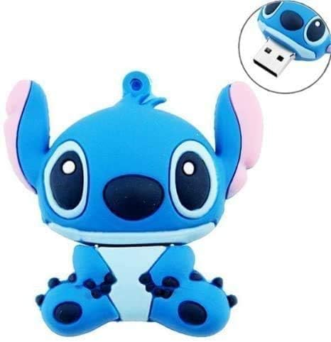 Novelty Stitch Blue Shape Design 64GB USB 2.0 Flash Drive Cute Memory Stick Stitch Thumb Drive Data Storage Pendrive Cartoon Jump Drive Gift…