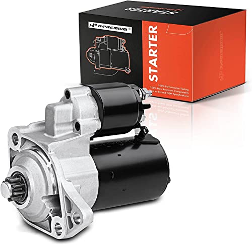 A-Premium Starter Motor Compatible with Volkswagen Jetta 1999-2005, Golf 1996-2006, Beetle 1998-2005 Derby 1998-2007, 1.8L 2.0L, 12V 1.1KW 9 Teeth Counter Clockwise, Replace# 020-911-023F, 0001121028 by A-Premium - Used condition - US$72.34
