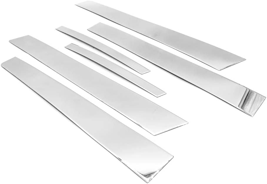 Polished Steel Door Pillar Moldings for 2007-2012 Nissan Altima 4DR Sedan