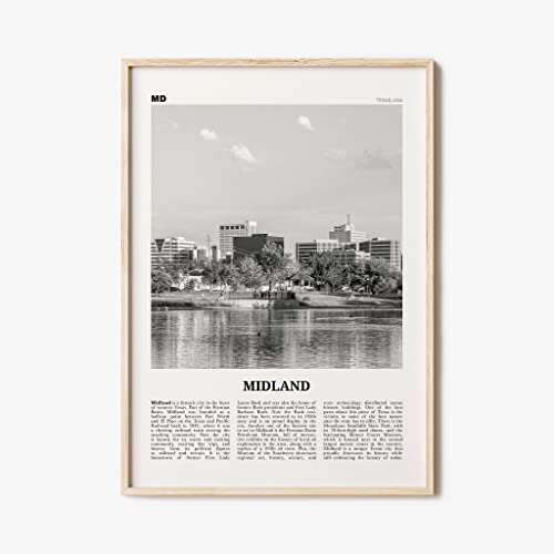 Midland Print Black and White, Midland Wall Art, Midland Poster,