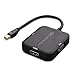 Cable Matters Mini DisplayPort to HDMI/DVI/VGA (Mini DP to HDMI/DVI/VGA Male to Female 3-in-1 Adapter in Black - Thunderbolt/Thunderbolt 2 Port Compatible - Supporting 4K Resolution via HDMI
