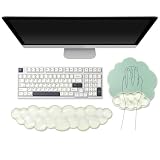 Cloud Wrist Rest and Cloud Mouse Pad for Keyboard and Mouse - Ergonomic Cloud Mouse Pad with Gel Wrist Support, Non-Slip Base Cute Office Accessories for/Desktop/Latop/Home/Gaming