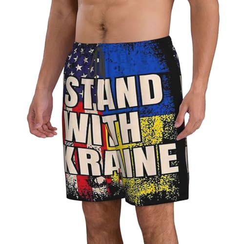 Sunflowers and Ukraine Flag Men's Beach Shorts Quick Dry Swim Shorts with Pockets Hawaii Board Trunks4