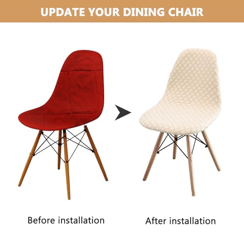Housse de chaise imperméable style coque lot de 4 marron café - 6
