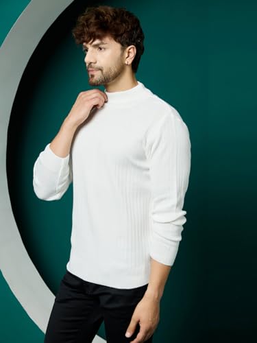 Image of Kvetoo Men High Neck Full Sleeve Winter Woolen Sweater