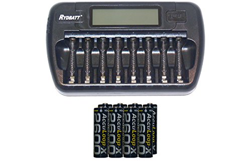 8 Bay LCD Battery Charger + 8 AA 2600mAh NiMH Batteries