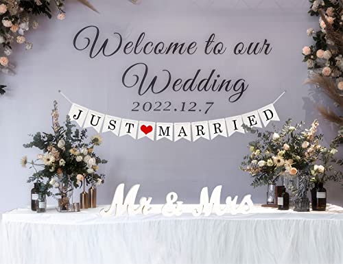 Wedding-Decorations-Set-Large-Mr-and-Mrs-Sign-Just-Married-Banner-Mr-Mrs-Signs-for-Wedding-Table-Wooden-Letters-Wedding-Decor-Wedding-Decorations-for-Reception-Ceremony-White Wedding Decorations Set Large Mr and Mrs Sign Just Married Banner Mr Mrs Signs for Wedding Table Wooden Letters Wedding Decor Wedding Decorations for Reception Ceremony White