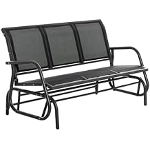 Cozy Patio Glider Bench, 2-Person Outdoor Glider Bench,Patio Glider Loveseat Chair with Powder Coated Steel Frame