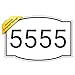 Horizontal White and Black House Number, Address Plaque Sign for Mailbox, Customized for House, Store, Office, Outside, 911 Visibility Signage
