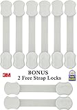 Baby Proofing Adjustable Strap Locks for Child Safety and Child Proofing Your Home, Fridge, Drawers, Stove, Toilet, Dishwasher, Oven and More | Free Bonus - Spare 3M Tape and Installation E-Book
