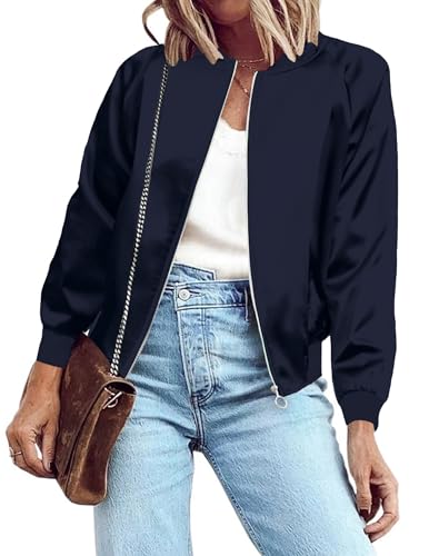 Zeagoo Jackets for Women Trendy Casual Spring Classic Cropped Biker