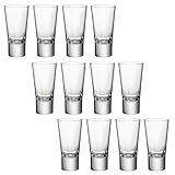  Vaso endurecido de chupito doble para vodka, modelo Ypsilon por Bormioli Rocco (70 ml) , vidrio, Set of 12