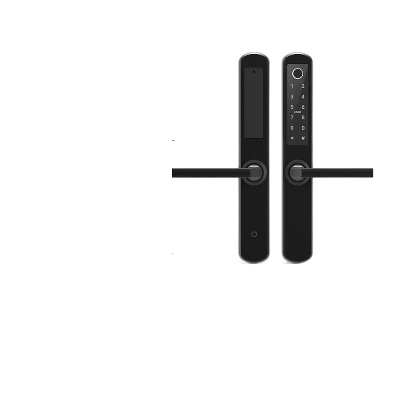 Serrure de porte intelligente noire DQ03 à empreinte digitale et commande vocale Alexa