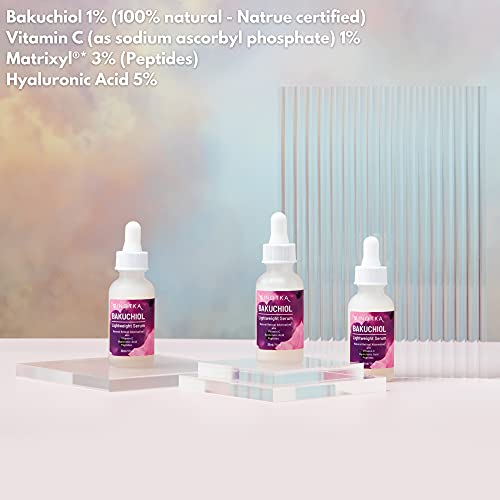 Bakuchiol Serum Natural Retinol Alternative With Vitamin C, Hyaluronic Acid And Peptides, Anti-Aging For All Skin Types, Hydration, Antioxidant Natural Skincare #TOP5