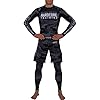 Hardre Training Night Camo 2.0 Fight Shorts Men's Boxing MMA mbat BJJ Grappling Fitness Muay Thai Kickboxing No Gi (3X-Large), Black Grey