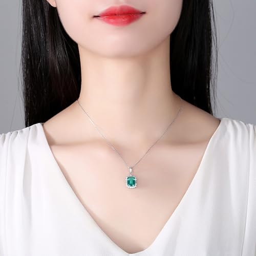 Collier d'amitié pour Femmes avec pendentif vert rectangle, le cadeau idéal pour elle