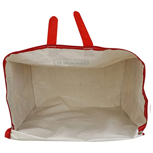 Image of DOUBLE R BAGS Multipurpose Clothes & Grocery Storage Organizer with Reinforced Cotton Handles, Zip Cover & 1 Compartment - Heavy Duty Canvas Bags (Multicolor, 43x27.9x43 cm, Pack of 4)