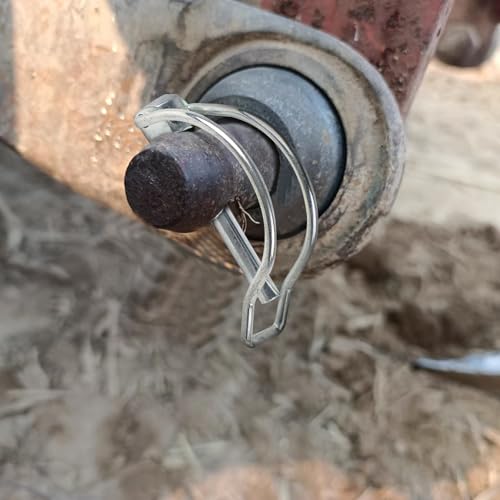 MIGUBIGU 10 Stück Klappsplint D Form, Rohrklappsplinte Klappsplinte 8*50 mm, Rohrklappsplinte mit Rastverschluss, Rohrklappstecker Kohlenstoffstahl Verzinkt