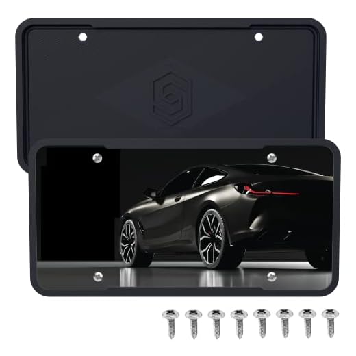 Solid Silicone Black License Plate Frame Covers 2 Pack- Front and Back Car Plate Bracket Holders. Rust-Proof, Rattle-Proof, Weather-Proof ( Black).