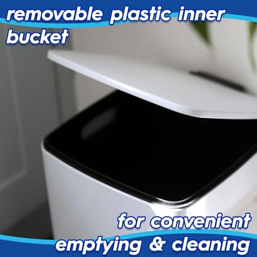 Harbour Housewares 30L Square Stainless Steel Kitchen Pedal Bin - Black - 1x Soft Close Large Tall Metal Cupboard Food Waste Recycling Trash Can Dustbin Rubbish Bins with No-Touch Lid Top - Image 6