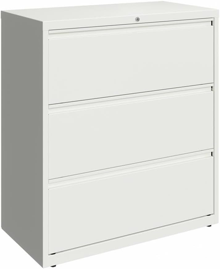 Hirsh 36-in Wide HL10000 Series 3 Drawer Metal Lateral File Cabinet White