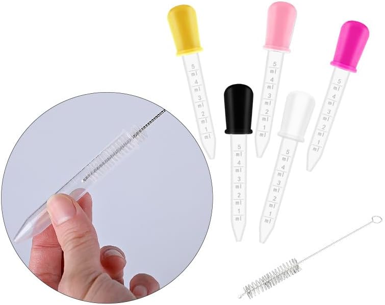 Miniatura 4 de GUCABE Goteros líquidos de silicona de 0.2 fl oz de líquido transparente para medicina con punta de bombilla para niños, molde de dulces (12)