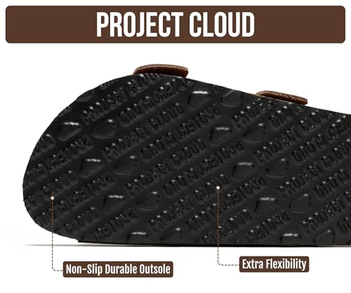 Image of Project Cloud 100% Genuine Leather Beach Sandals for Women 2026 with Lightweight & Comfortable Slides for Women - Non Slip with Memory Foam Slingback Womens Sandals 2026 (Garda)