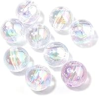 Vista 2 de 300 Pcs 8mm Acrylic Round Beads AB Colors Round Spacer Beads for Earring Bracelet Necklace Key Chains Jewelry DIY Craft Making(Clear AB)