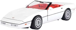 1986 C4 Convertible White with Red Interior Timeless Legends Series 1/24 Diecast Model Car by Motormax 73298w