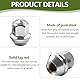 Radmuttern M12x1,5, 8 Stück Universal Radmutter Chrom Radmutterkappen Geschlossen Kegelbund 60° für Ford, Toyota, Honda, Mazda (Silber)