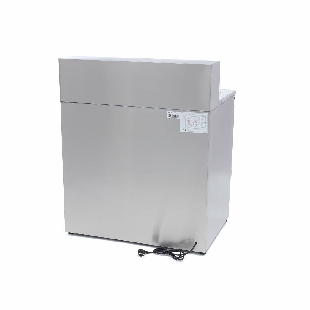 Maxima Réfrigérateur pour la préparation des pizzas - 90 cm - 2 portes - s'adapte à 5 x 1/6 GN - incl couvercle en acier inoxydable