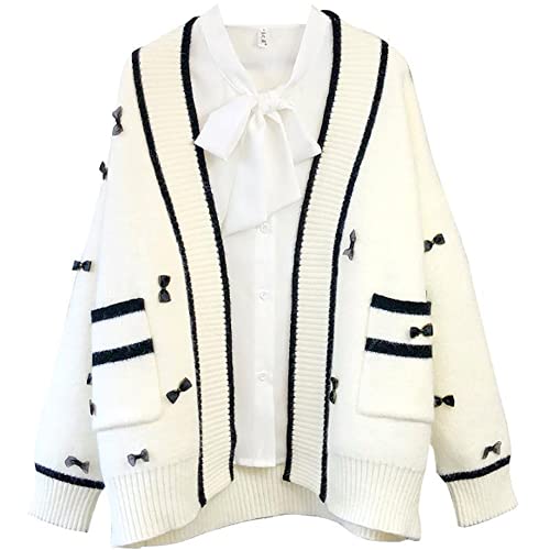 Cárdigan japonés para mujer, lindo suéter Kawaii JK, uniforme abierto al frente, con botones, estético, de manga larga, chaquetas sueltas, D, L