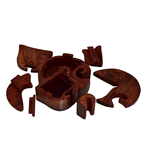 Boîte à puzzle magique en bois cachette secrète contre la perte d'objets - 3