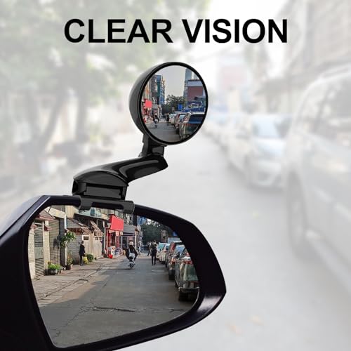 Image of Blind Spot Mirror Adjustable 360 Degree Car Side Mirror, HD Glass Rear View Exterior Accessories Frame Thickness Less than 5MM for Car SUV (long-armed Right)