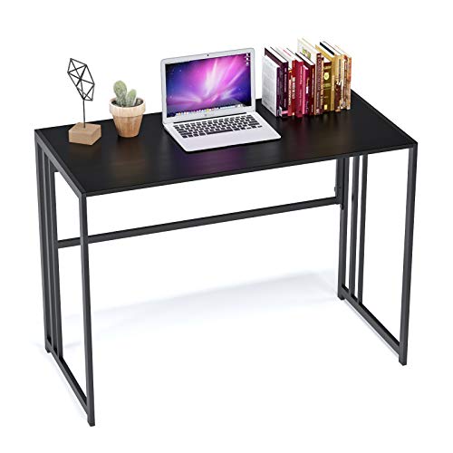 Earthsign Folding Desk for Working from Home, 40.6 Inch No Assembly Required Home Office Desks for Computer, Student Writing, Foldable Laptop Table for Small Spaces (Black) Earthsign Folding Desk for Working from Home, 40.6 Inch No Assembly Required Home Office Desks for Computer, Student Writing, Foldable Laptop Table for Small Spaces (Black)