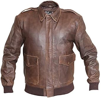 Mens US WW2 Flight Aviator Air Force Pilot Leather Bomber Army Military Vintage Jacket