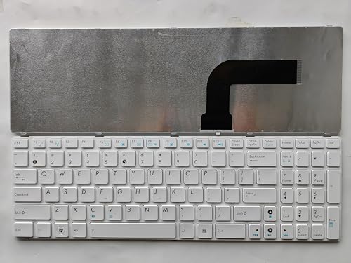 Eobruweo Laptop Replacement Keyboard US for ASUS K52 K52D K52Dr K52N K52F K52J K52JB K52JC K52JE K52JK K52JR with Frame,No Backlit,No TrackPoint White