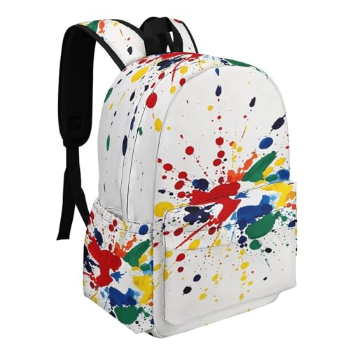 Backpack for Travel, Paint Drops Splattered Print Modern Backpack Shoulder Bag2